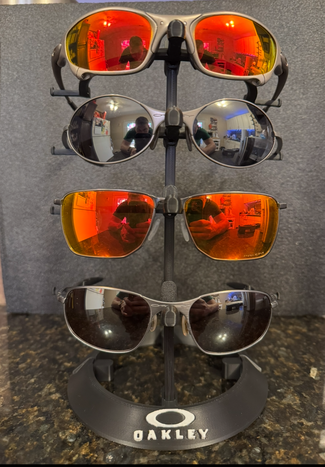 Oakley-Inspired Classic Logo Design Sunglass Display Stand
