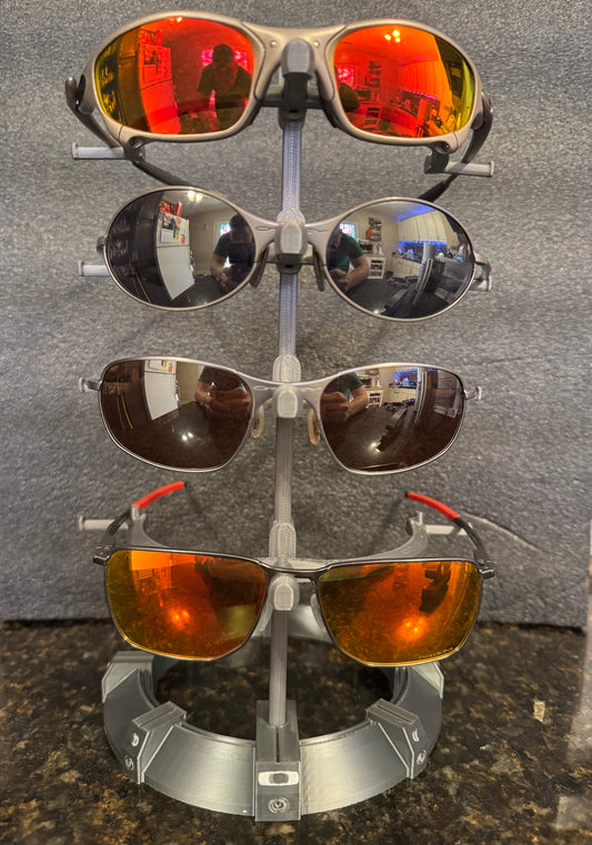 Oakley-Inspired Industrial Logo Design Sunglass Display Stand