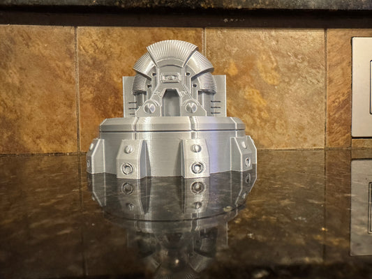 FDM Oaklie Display – Bunker One Icon Inspired – Aluminum Silver 5"