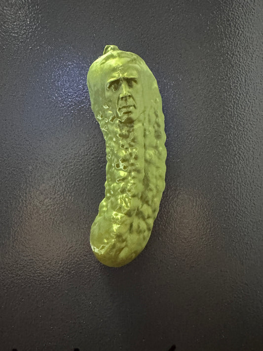 Green MAGNETIC Picolas Cage - Nicolas Cage Pickle Refrigerator Ornament