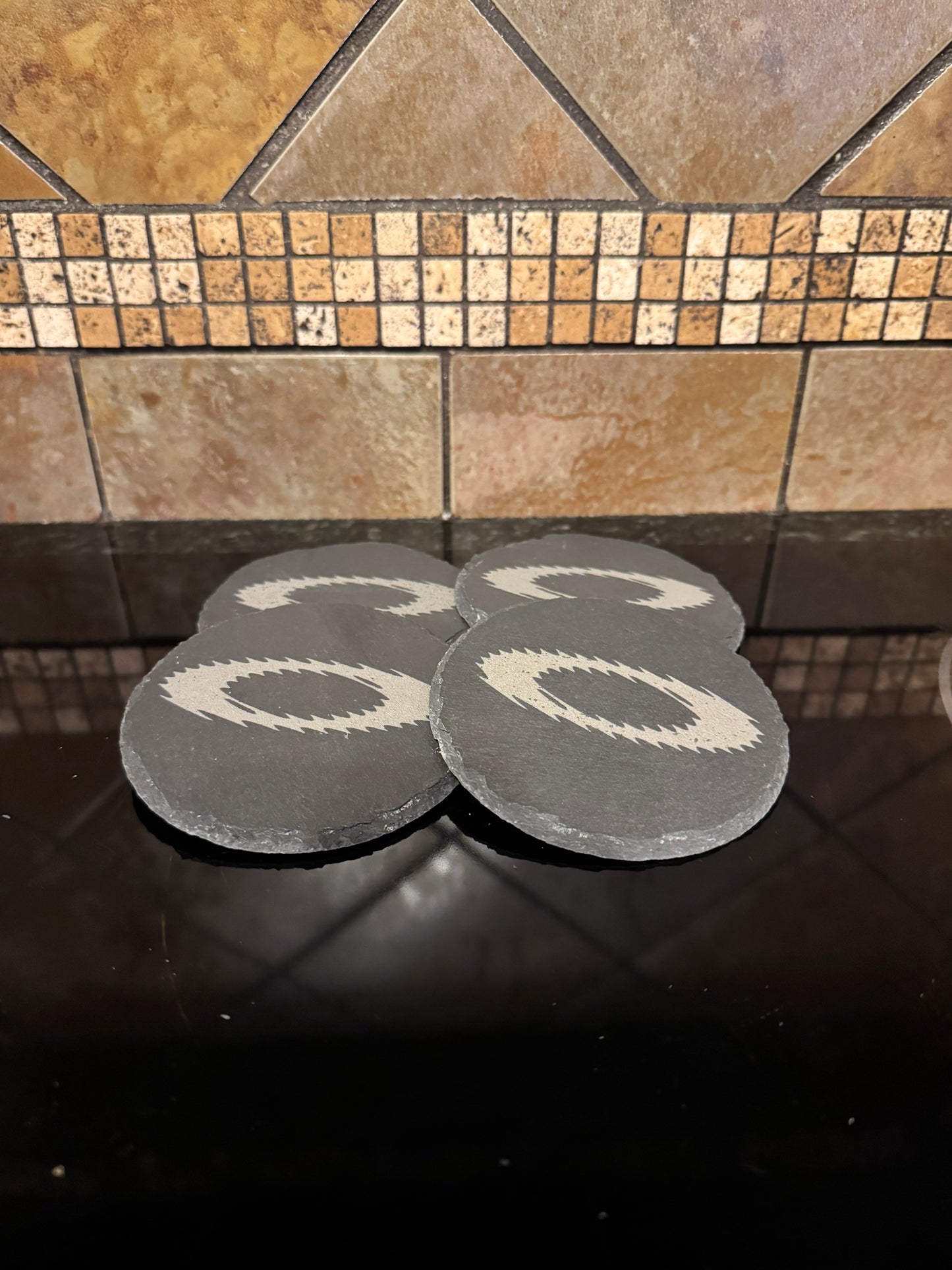 Slate Oaklie Logo Coasters “Hydra Pad” – 4" Square – Set of 4