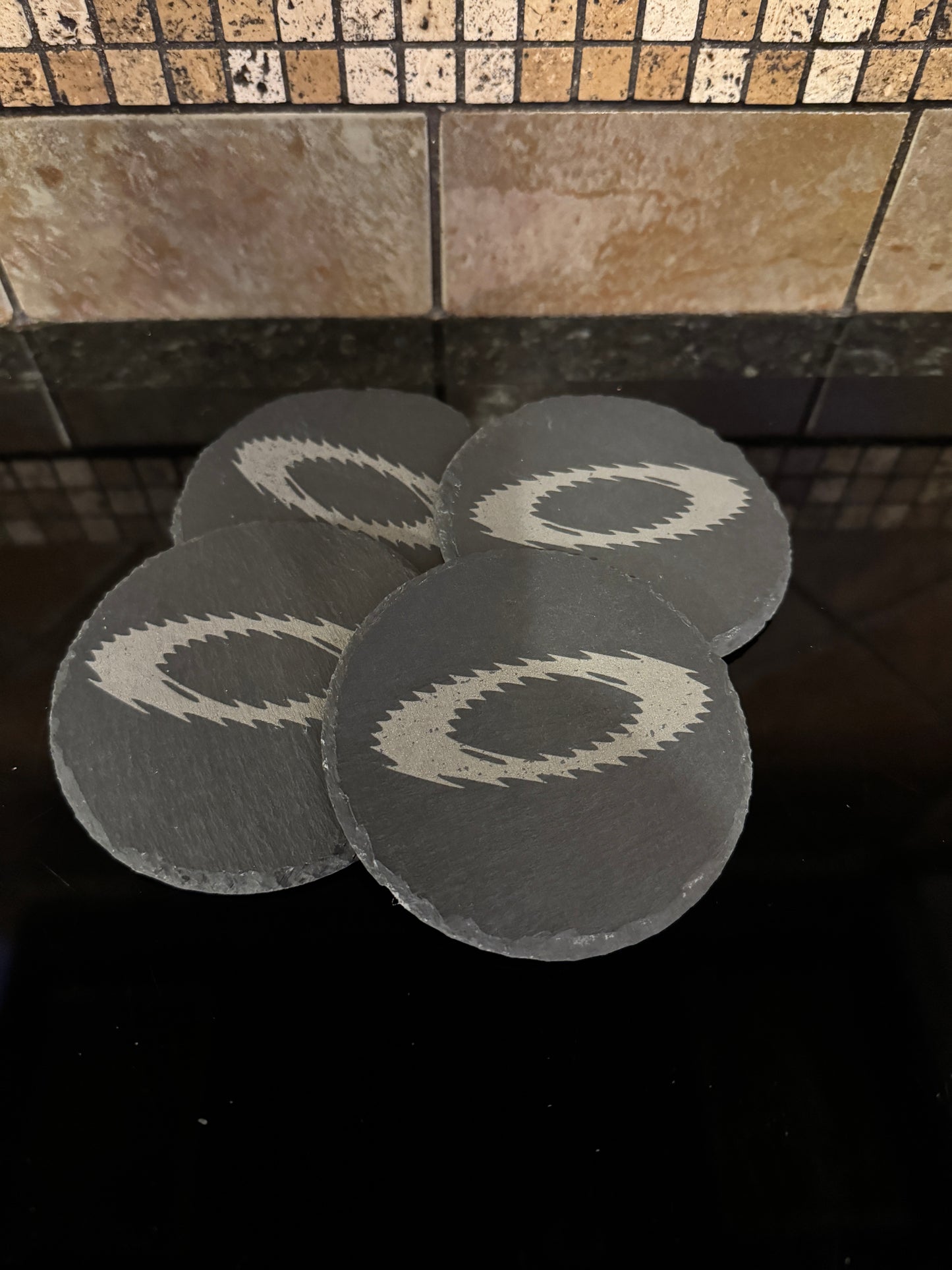 Slate Oaklie Logo Coasters “Hydra Pad” – 4" Square – Set of 4