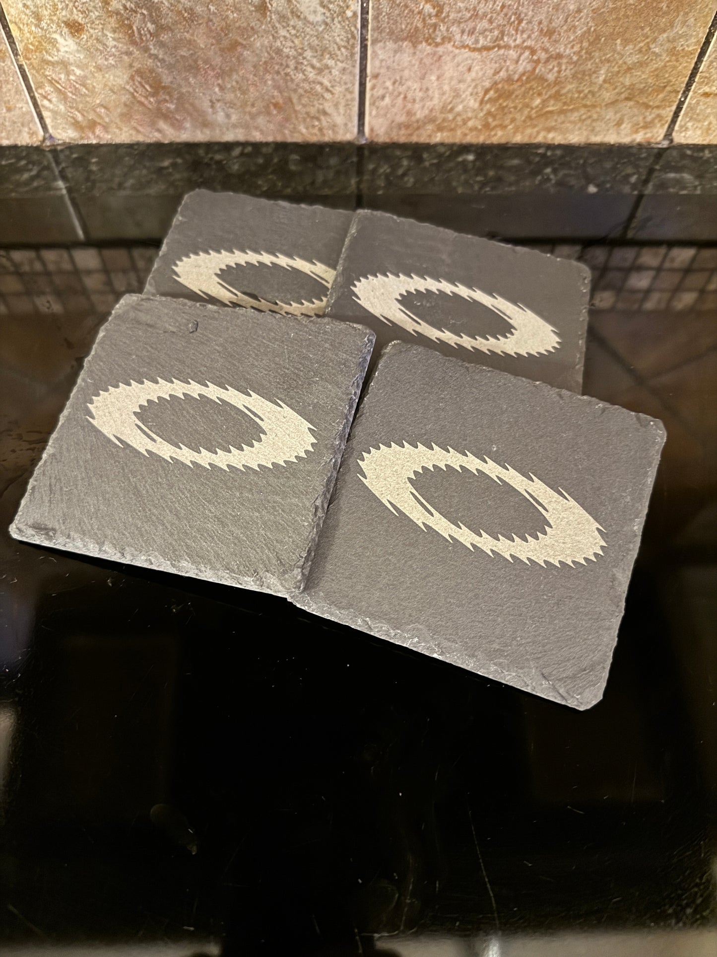 Slate Oaklie Logo Coasters “Hydra Pad” – 4" Square – Set of 4