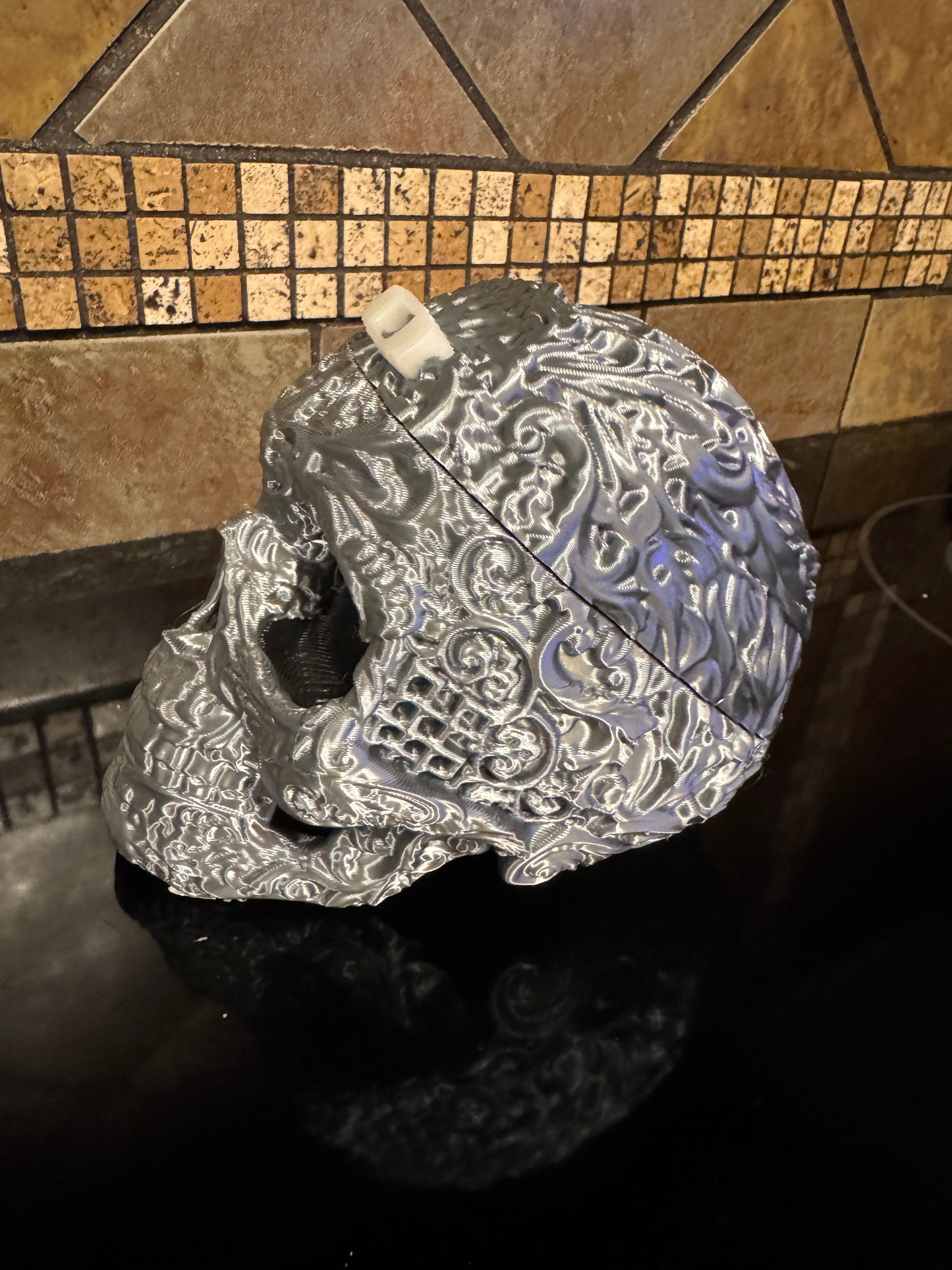 FDM Halloween Oaklie Sugar Skull w/ Hidden Compartment, Glow-in-the-Dark Logo