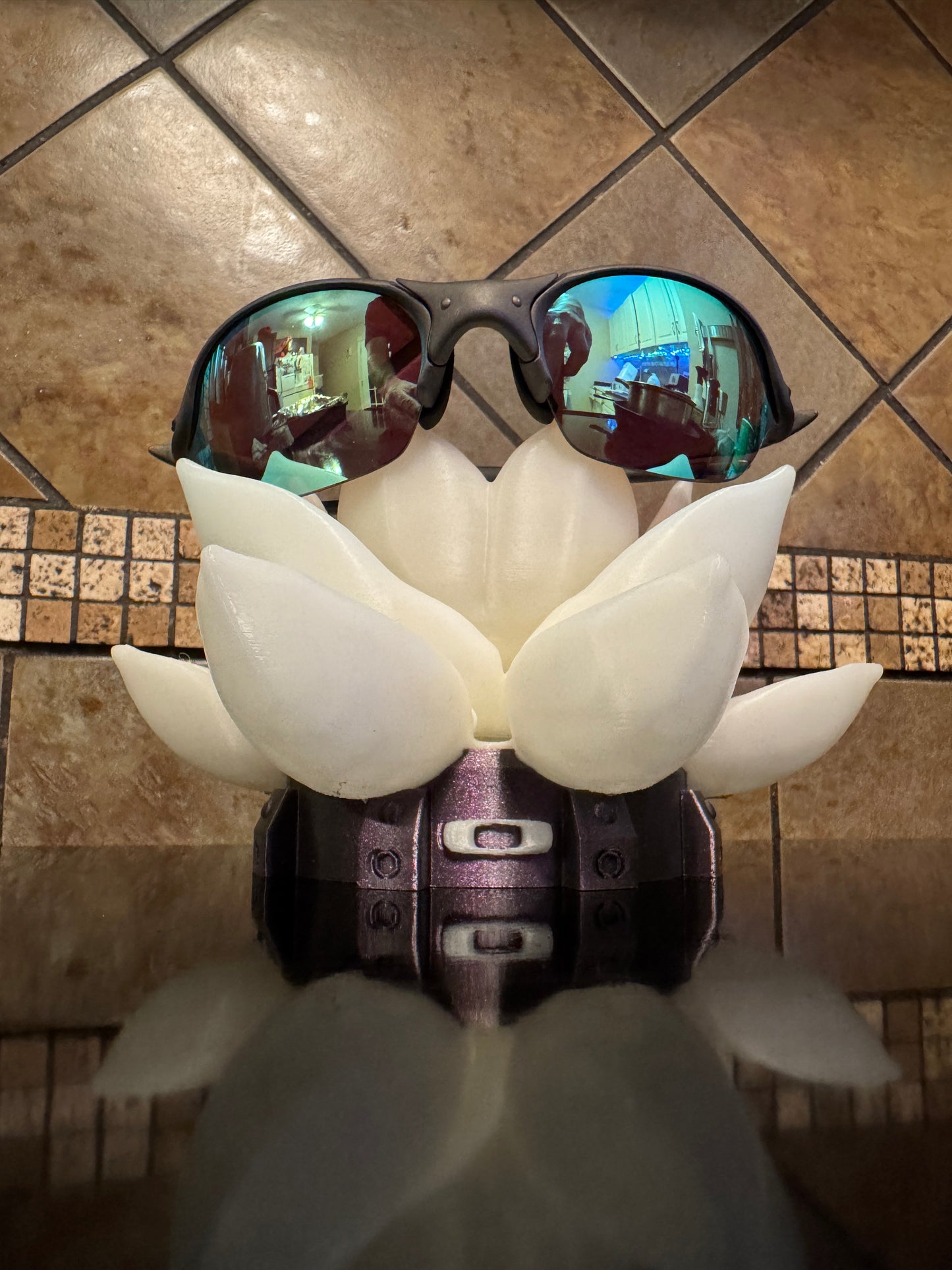 Beautiful FDM Oaklie Themed Industrial Glowing Lotus Sunglasses Stand - 7" dia x 4.5" (Copy)
