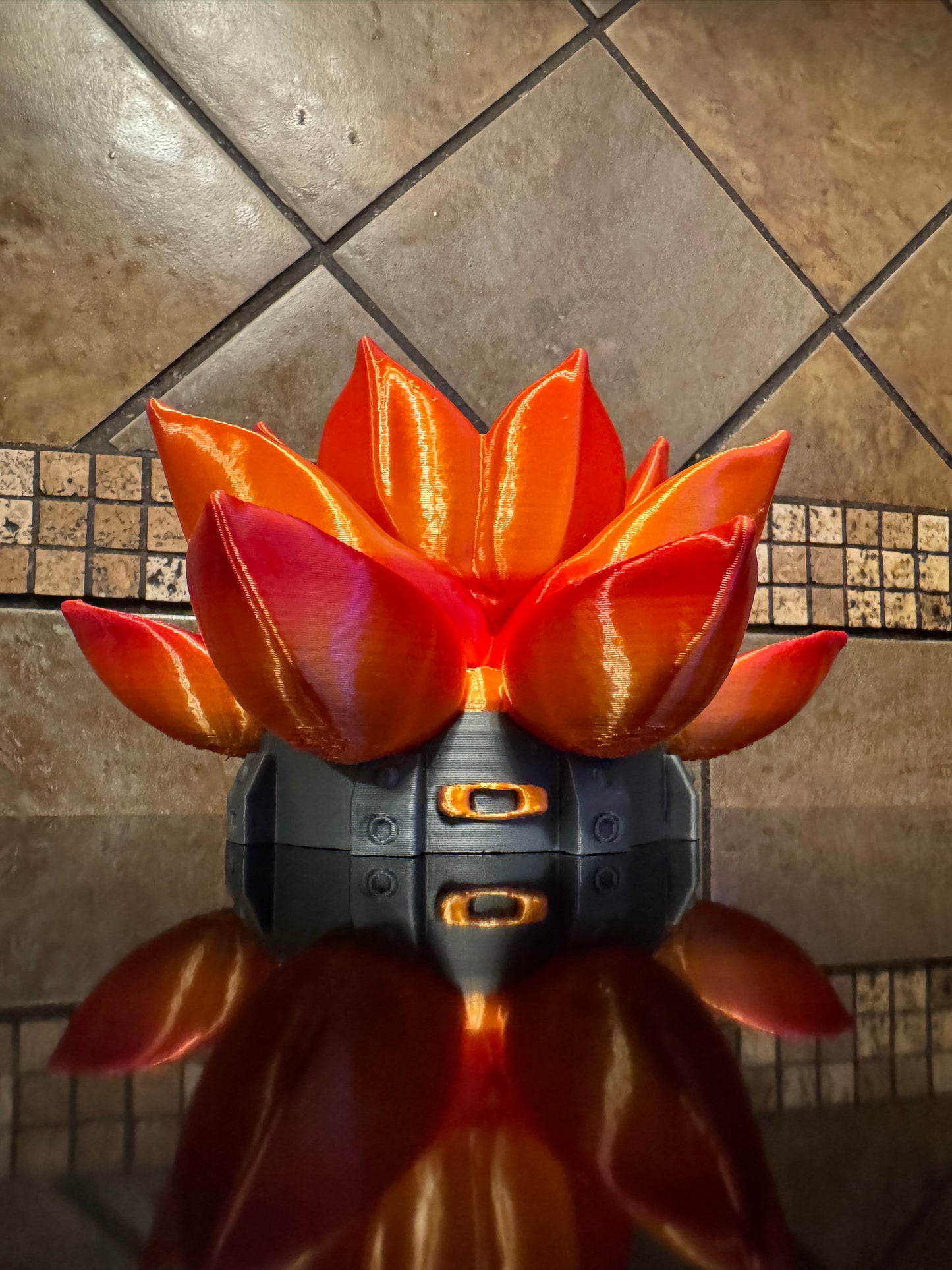 Beautiful FDM Oaklie Industrial Fire Lotus Sunglasses Stand - 7" dia x 4.5"