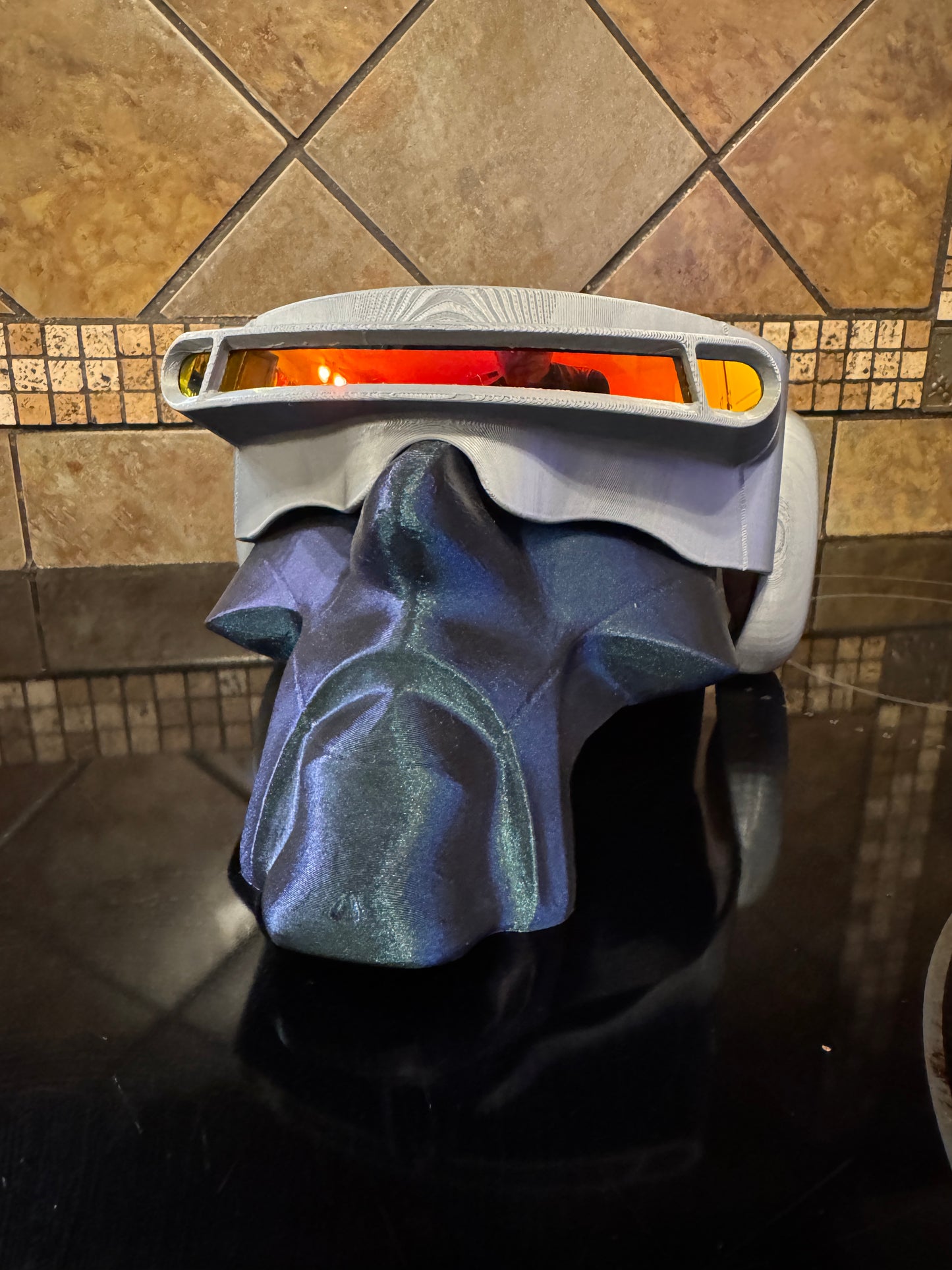 Oaklie Themed X-Men Cyclops Visor – Gunmetal w/ Fire Visor Lens - Cosplay or Display Piece
