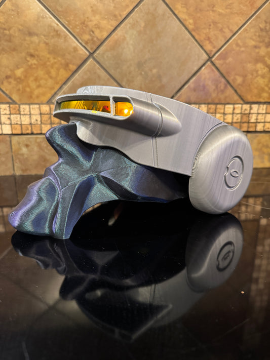 Oaklie Themed X-Men Cyclops Visor – Gunmetal w/ Fire Visor Lens - Cosplay or Display Piece