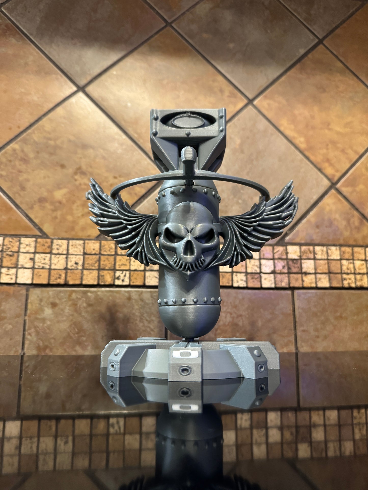 FDM Oaklie Bomb Run Skull Winged Torpedo Collectors Sunglasses Stand Display Piece