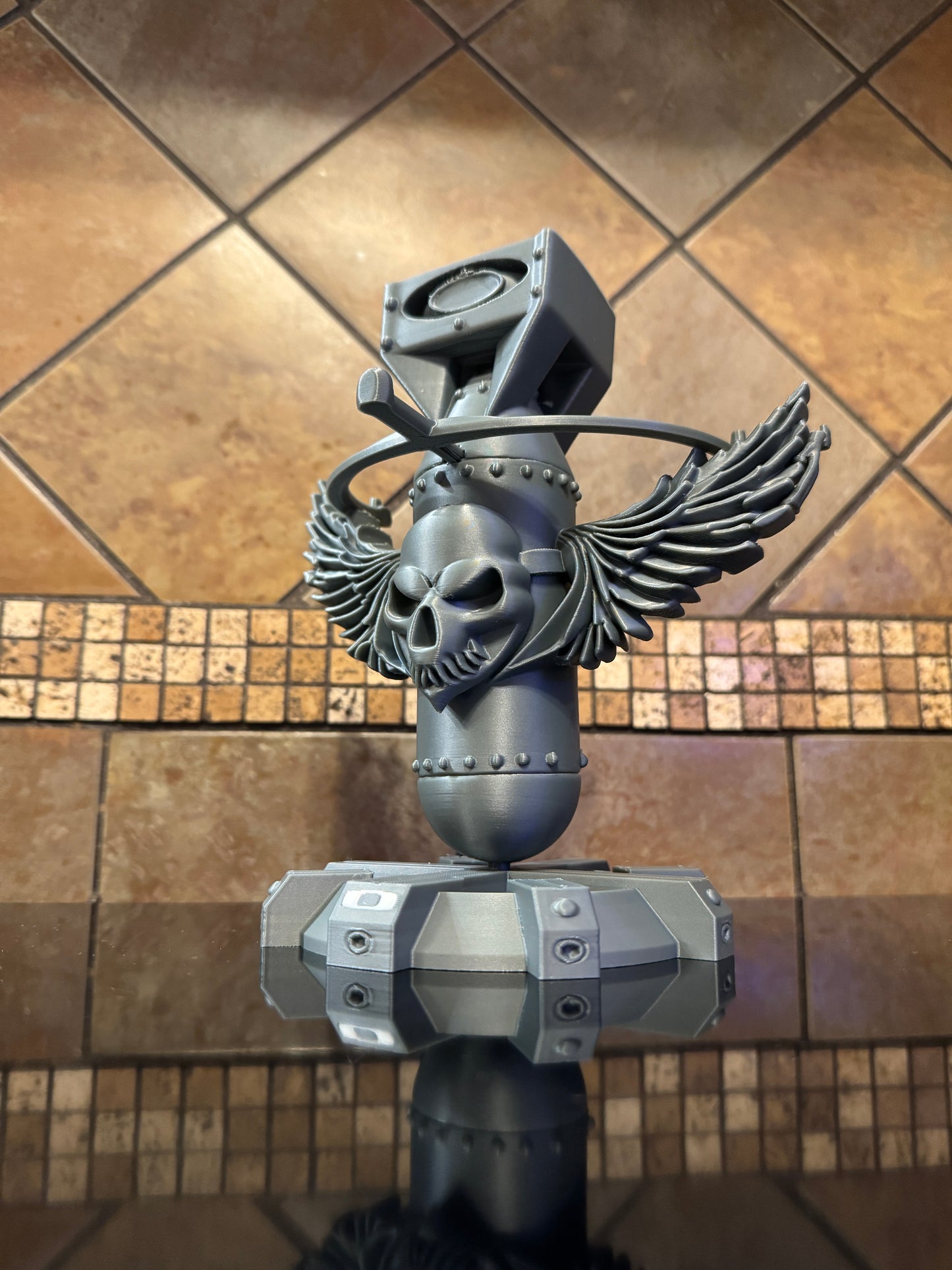 FDM Oaklie Bomb Run Skull Winged Torpedo Collectors Sunglasses Stand Display Piece