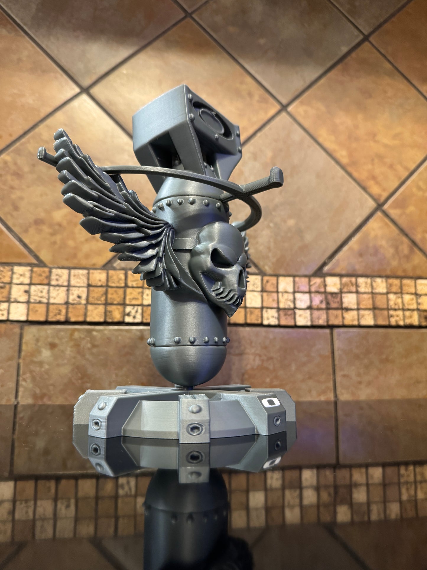 FDM Oaklie Bomb Run Skull Winged Torpedo Collectors Sunglasses Stand Display Piece