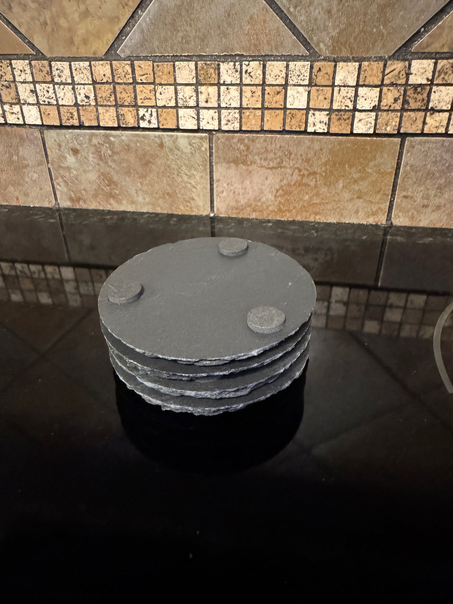 Slate Oaklie X-Resin Logo Coasters “Hydra Pad” – 4" Diameter – Set of 4