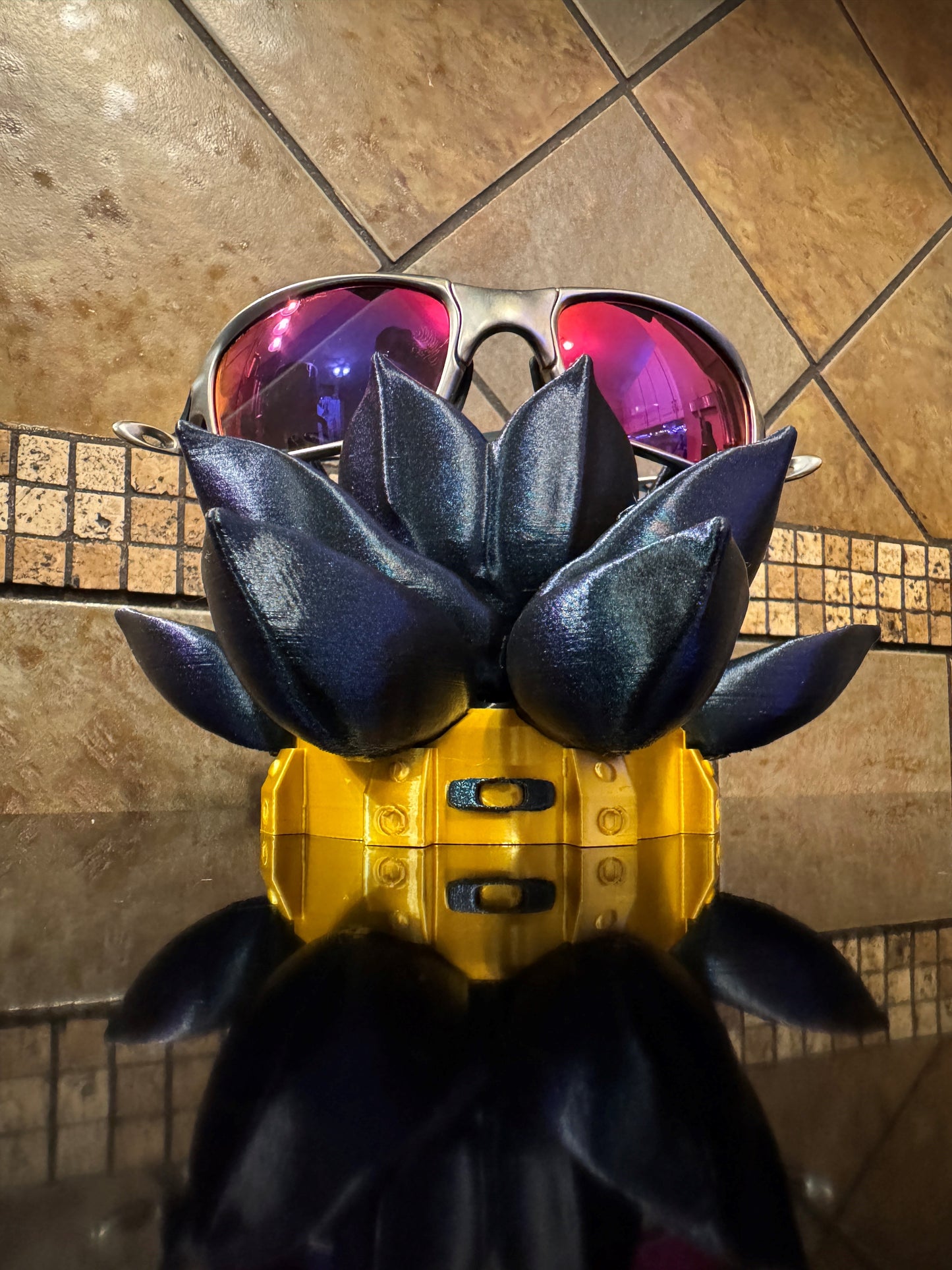 Beautiful FDM Oaklie Themed Industrial Lotus Sunglasses Stand - 7" dia x 4.5"